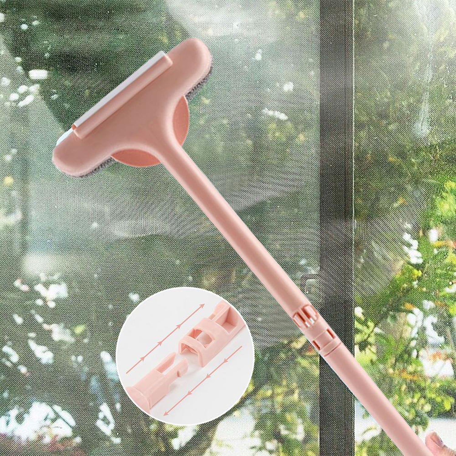 Brush 2 in 1 Mesh Cleaning Brush & Wiper with Extended Handle Window Cleaning Brush Net Cleaner,Magic Window Cleaner Brush, Window Mesh Cleaner (1 Pc) your brand