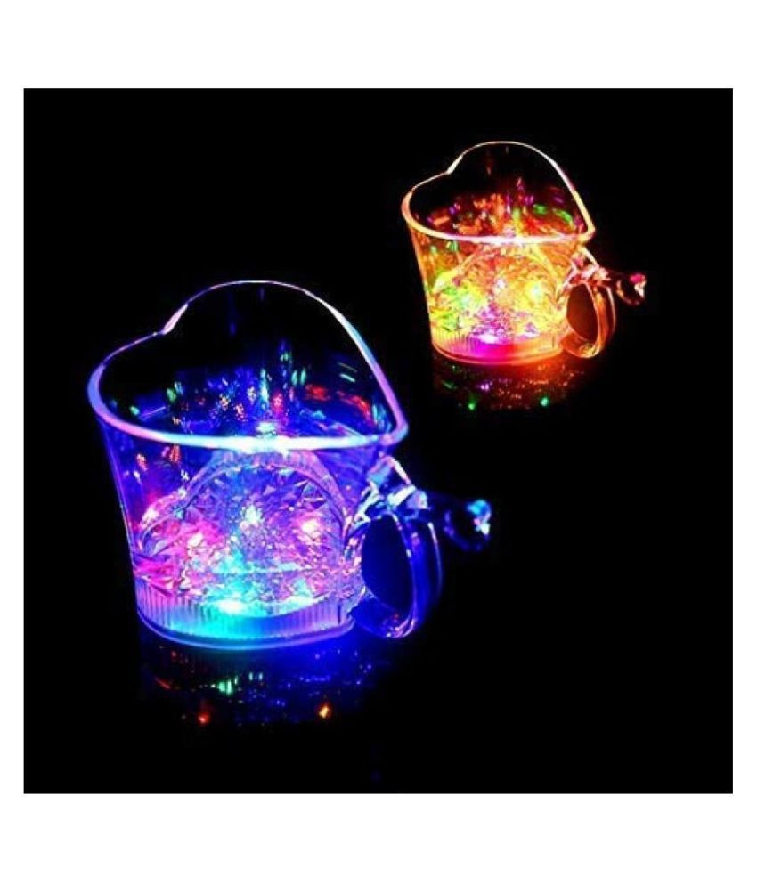 Heart Shape Activated Blinking Led Glass Cup your brand