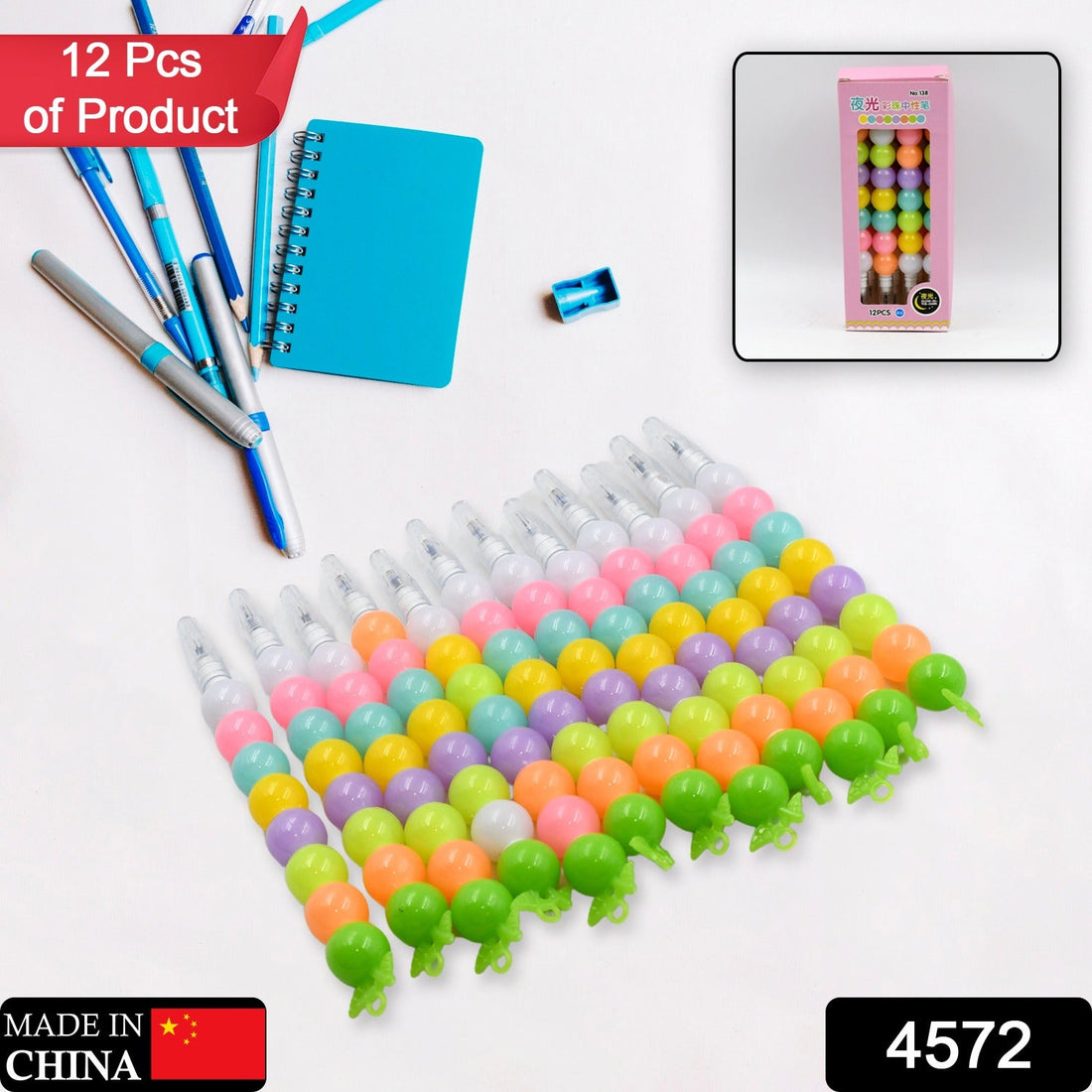 Colorful pearl gel pens set for kids