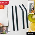 Reusable Stainless Steel Straw with cleaning Brush Long Drinking Straws for Coffee Tumbler Travel Mug Cup, Dishwasher Safe for Toddlers & Kids (5 Pcs Set) - Shopmania Wholesale