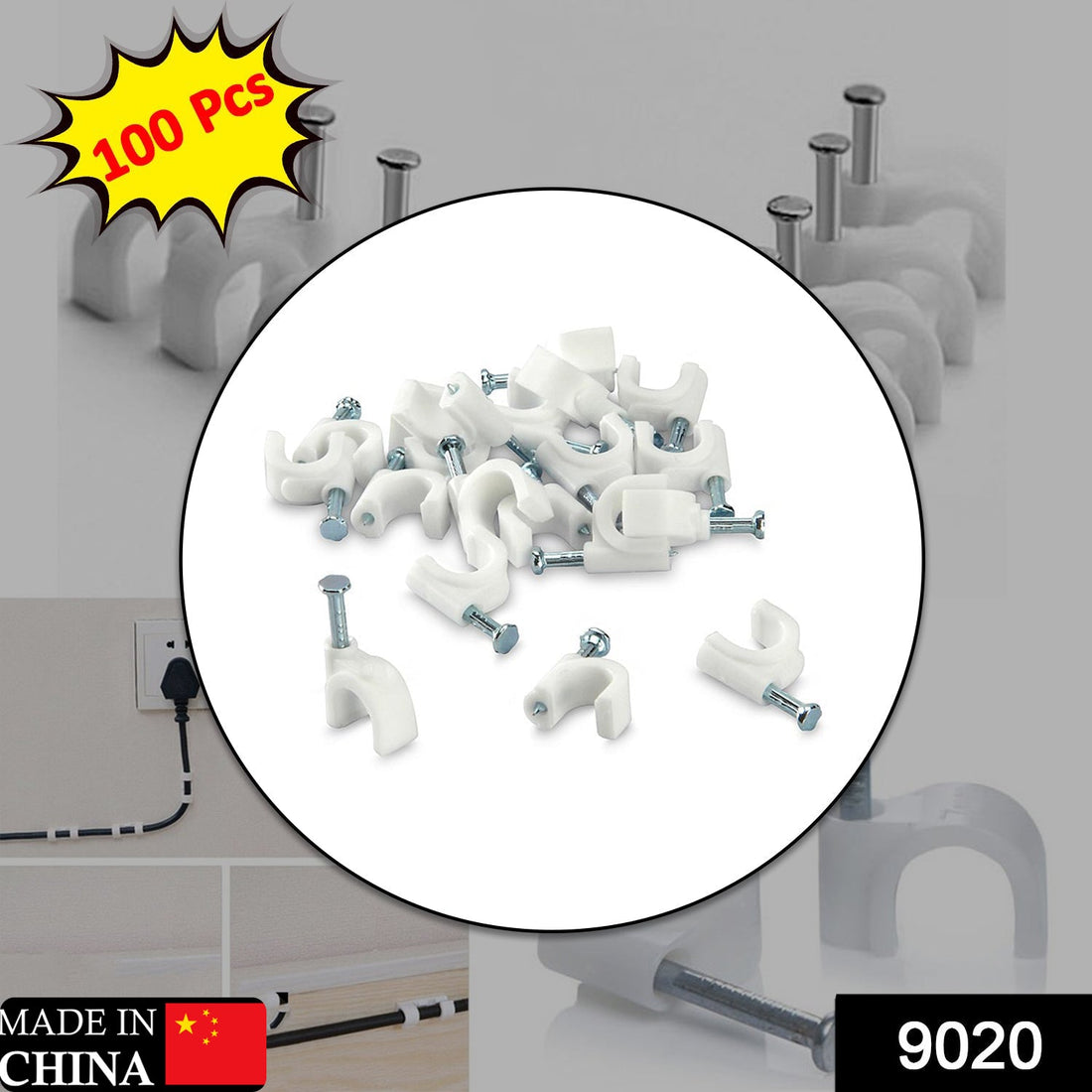 100-piece cable clip set