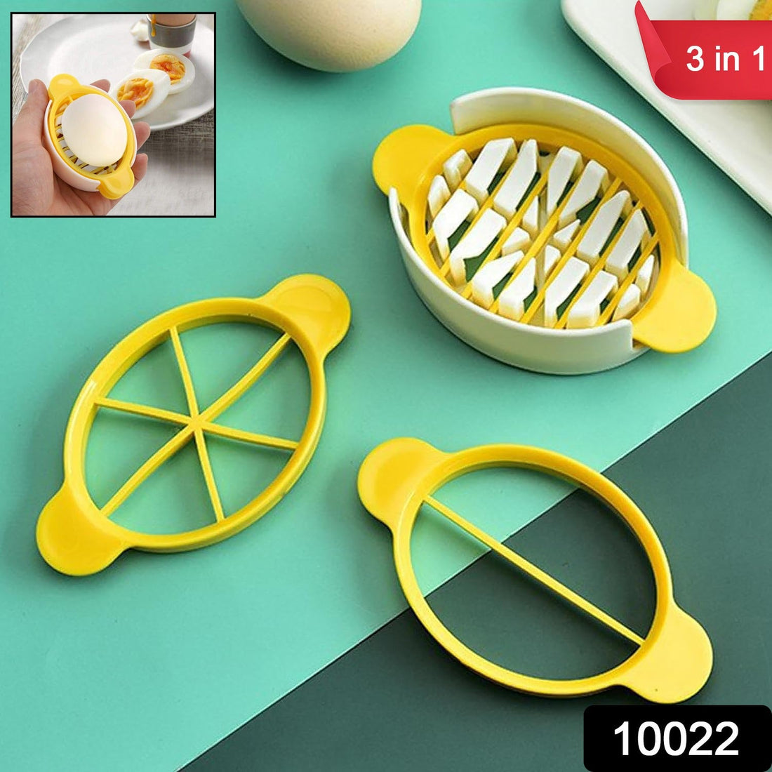 Egg Slicer, 3 in 1 Boiled Egg Slicer, Egg Slicer, Preserved Egg Slicer, Home Restaurant Kitchen Tool (1 Pc) - Shopmania Wholesale