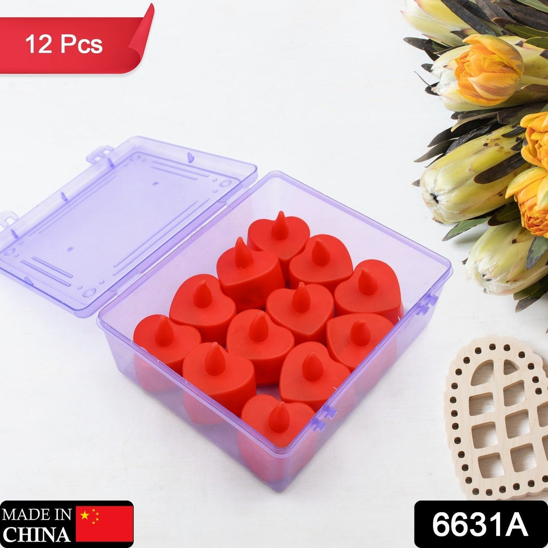 LED heart-shaped candles for festive decorations