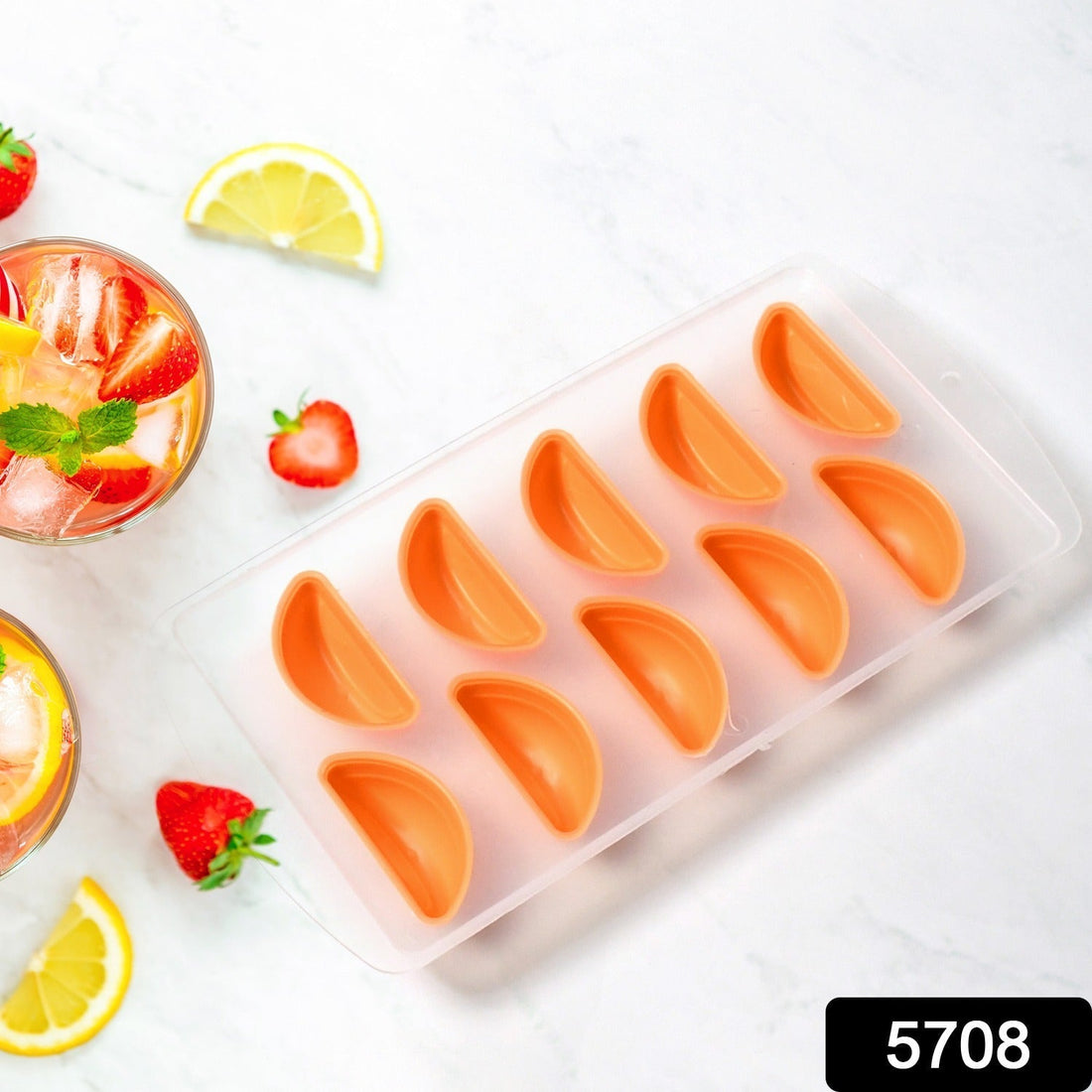 Silicone Mold Ice Cube Tray Creative Sweet Multi Type Ice Tray , Ice Cube Trays Multi Fruit Shape Ice Tray (1 Pc) your brand