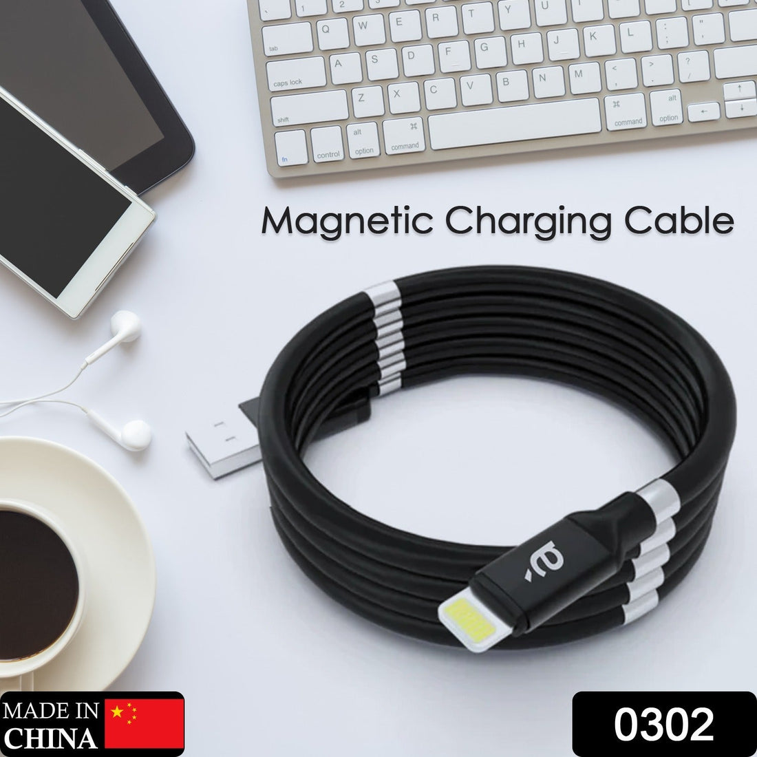 USB Cable, Charging Cable 3A Fast Charge and Sync Most Stunning Charging Cable, Magnetic Charging Cable Charging Cable for Phone (Compatible with (No More Messy Cables in Car & Home), (120 CM), ( Black), One Cable) - Shopmania Wholesale