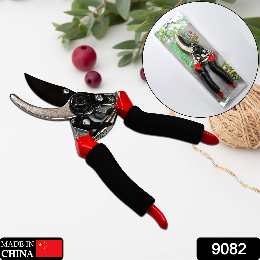21cm red garden shears, sharp cutter for pruning