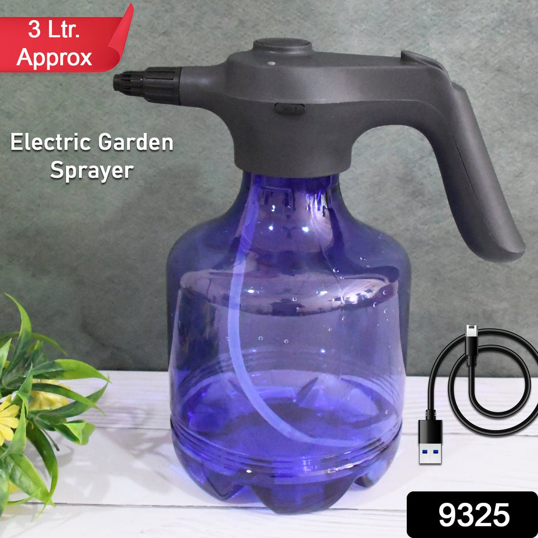 Electric Spray Bottle 3L Garden Sprayer Automatic Watering Can Rechargeable Battery Powered Sprayer For Garden Fertilizing (1Pc 3Ltr. Approx) - Shopmania Wholesale