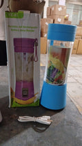 Portable Electric USB Juice Maker Juicer Bottle Blender, Grinder Mixer, 4 Blades Rechargeable Bottle (380 ML / Mix Color) - Shopmania Wholesale