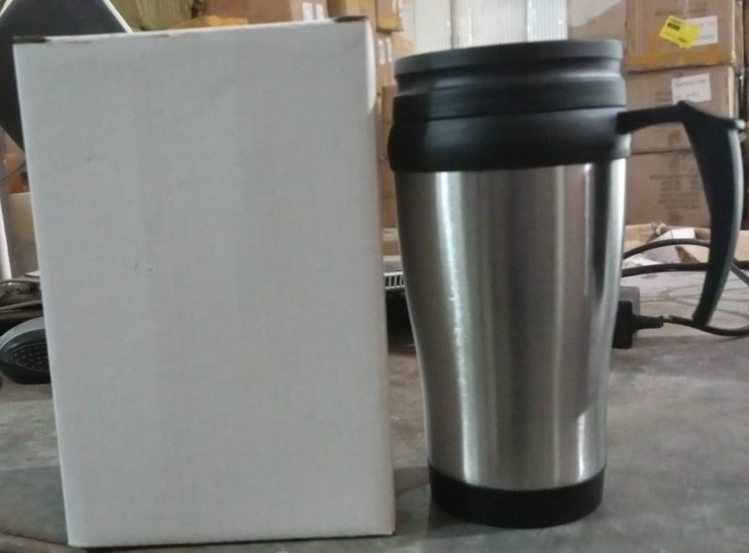 Stainless Steel Vacuum Glass Insulated Glass Coffee Cups (With Lid & Handle / 1 pc) - Shopmania Wholesale