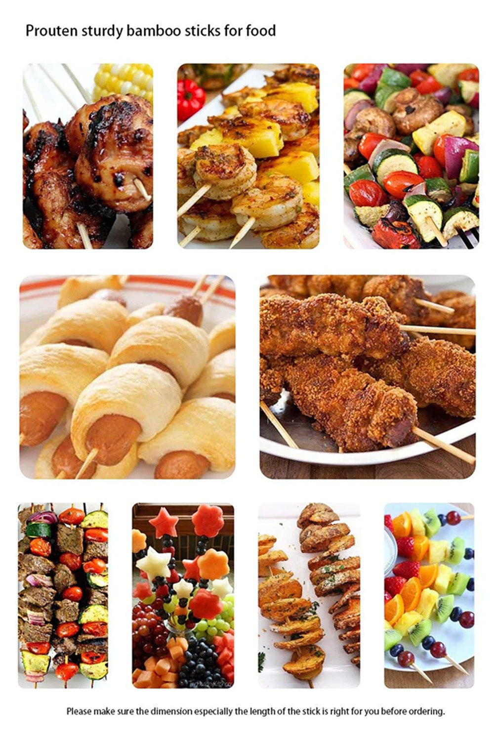 Natural Bamboo Wooden Skewers / BBQ Sticks for Barbeque and Grilling - Shopmania Wholesale