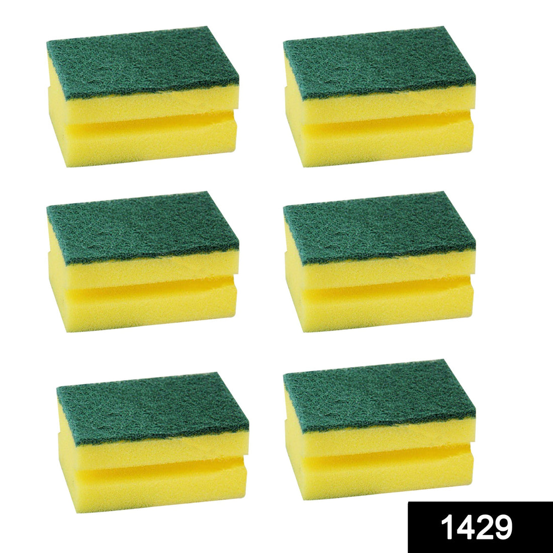 2-in-1 scrub sponge, perfect for cleaning kitchen sinks and bathroom surfaces.