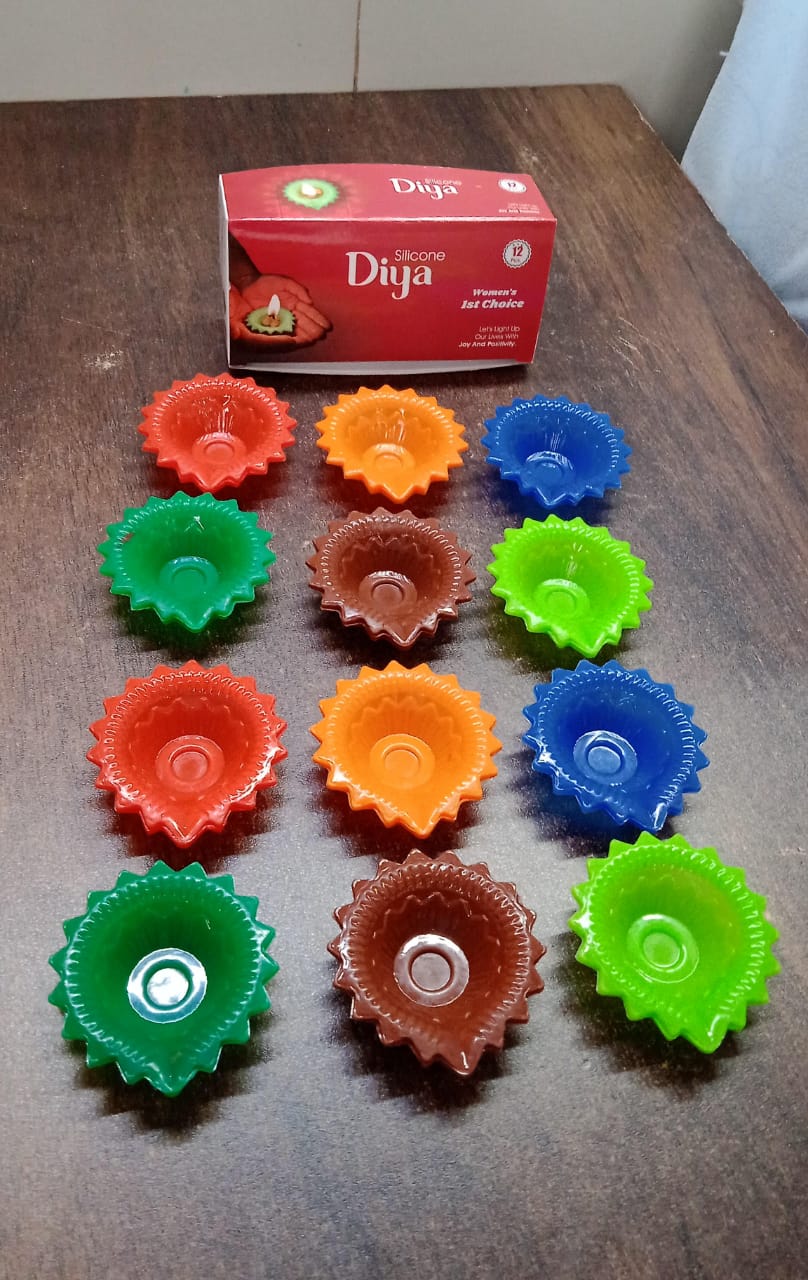 Silicone Diya for Diwali Attractive Design Colourful Diya Combo (12 Pcs Set) your brand