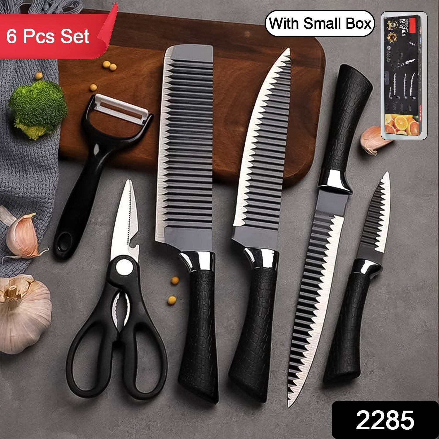Stainless Steel Knife Set With Chef Peeler And Scissor (6 Pieces) your brand