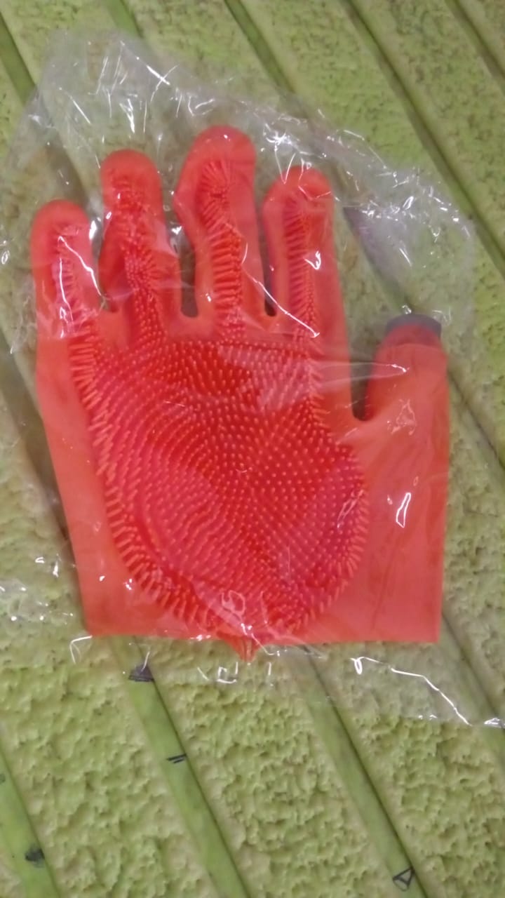 Gloves Magic Silicone Dish Washing Gloves With thumb knife finger protecor gears cutting vegetable (1 Pair) - Shopmania Wholesale