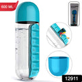 Pill & Vitamin Bottle, Water Bottle Multi Functional Use for Traveling & Outdoor Use Water Bottle, Travelling kit, Summer Special Bottle (600 Ml /  Mix Color ) - Shopmania Wholesale