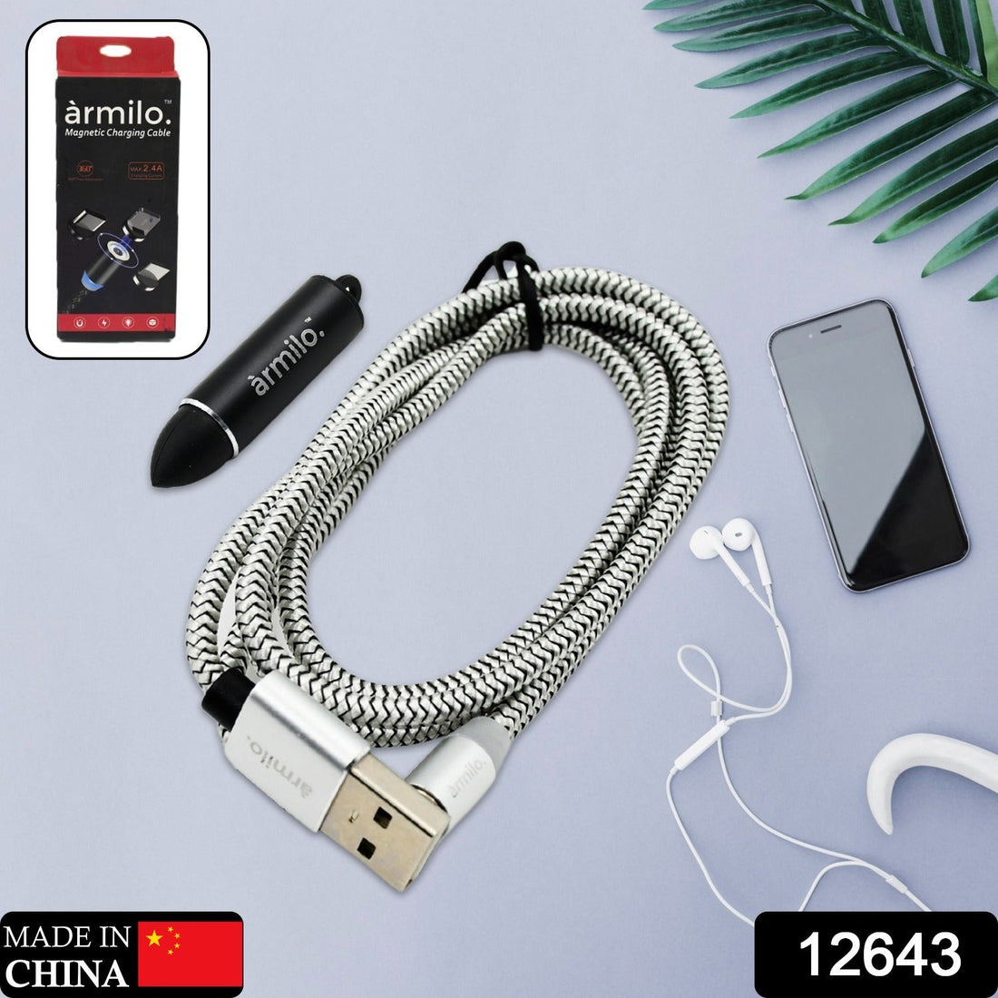 Magnetic 3 In 1 Charging Cable, Fast Charging Cable with Micro, Type C & iPhone Support, Compatible, Micro USB| Mini USB| Type C USB| Compatible With Almost All Smartphones - Shopmania Wholesale