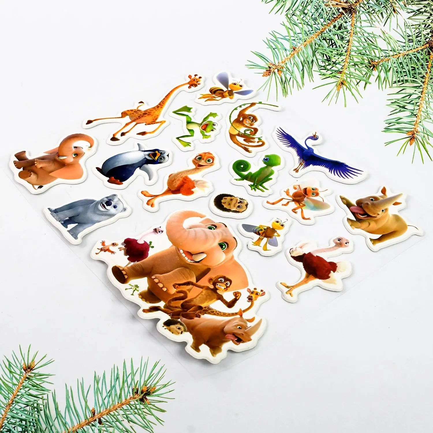 Animals Design Adhesive 3D Stickers (1 Sheet / 22×19 Cm) your brand
