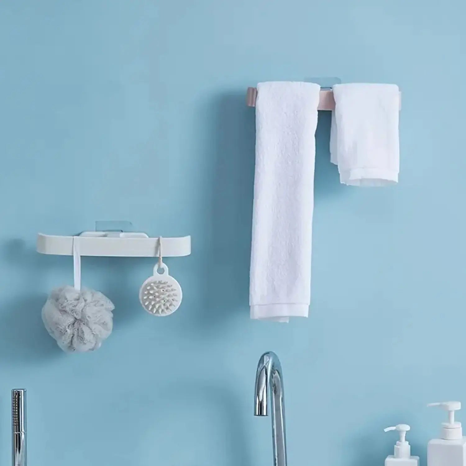 Bathroom Towel Slipper Hanging Rack Self Adhesive Wall Mounted (1 Pc) your brand