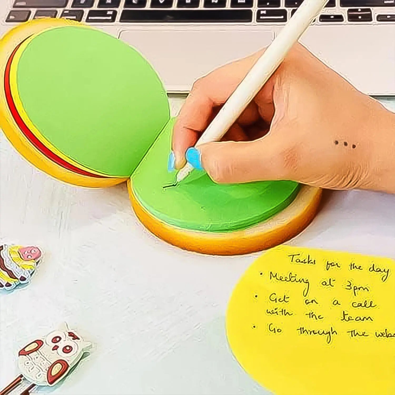 Burger Shaped Note  /  Sticky Notes  /  Memo Notes, Unique Mini Notes (Multicolor) your brand