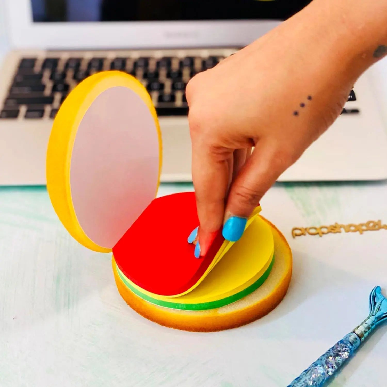 Burger Shaped Note  /  Sticky Notes  /  Memo Notes, Unique Mini Notes (Multicolor) your brand