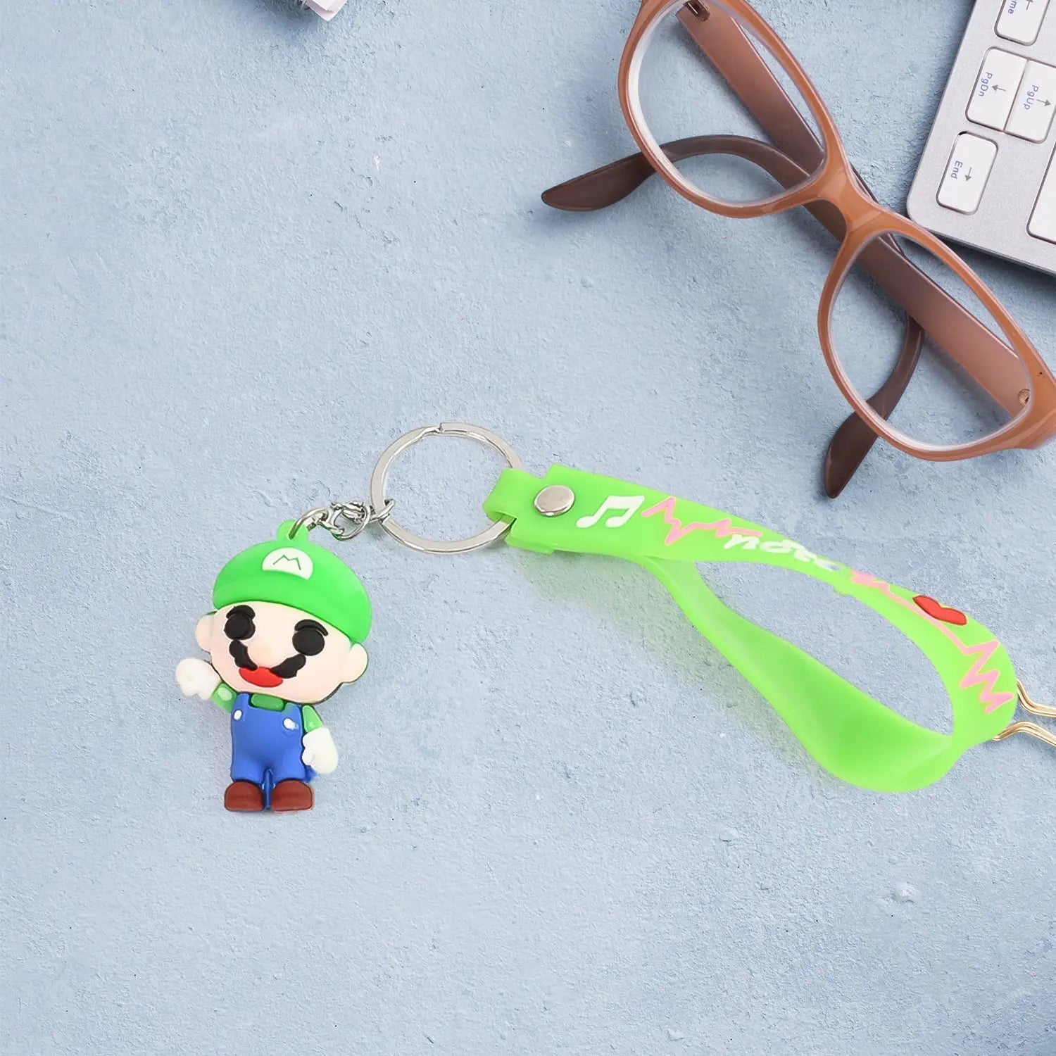 Cute Cartoon Silicone 3D Key Chain with Metal Hook & Strap (Pack of 1) your brand