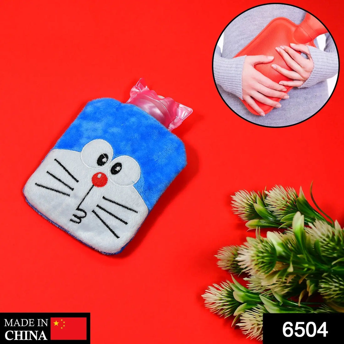 Doremon small Hot Water Bag with Cover for Pain Relief, Neck, Shoulder Pain and Hand, Feet Warmer, Menstrual Cramps. your brand