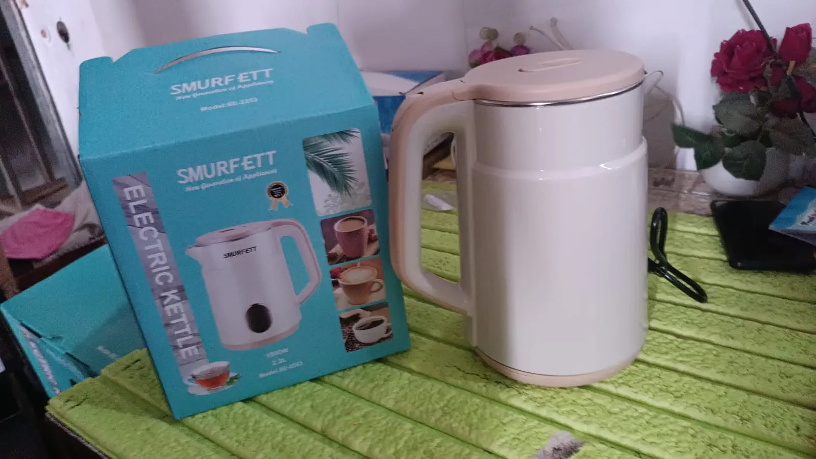 Double Wall Stainless Steel Electric Cordless Tea Kettle (1500W / 2.3 Ltr.) your brand