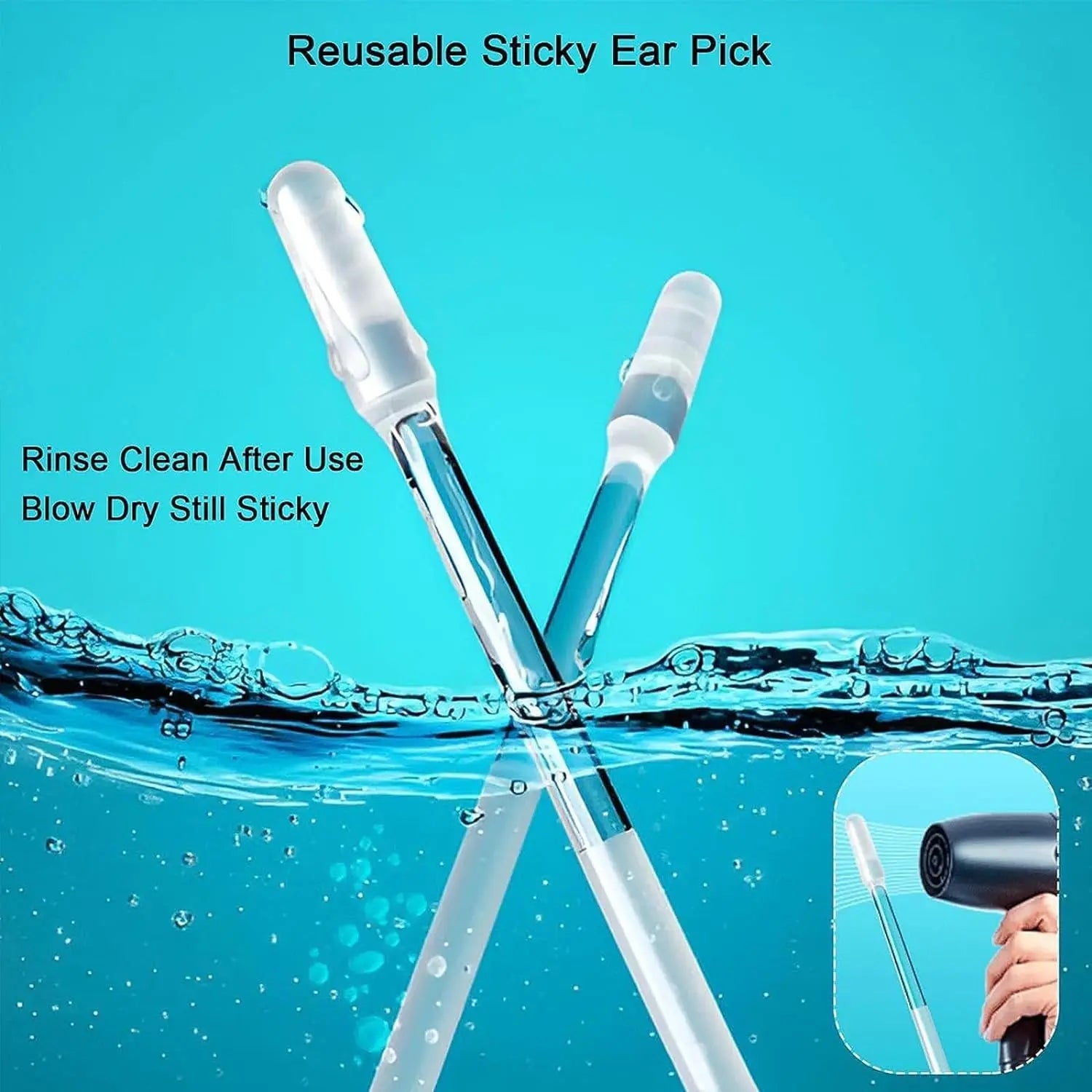 Ear wax Cleaner Stick Silicone Reusable Sticky Ear wax Removal Kit (12 Pcs Set) your brand