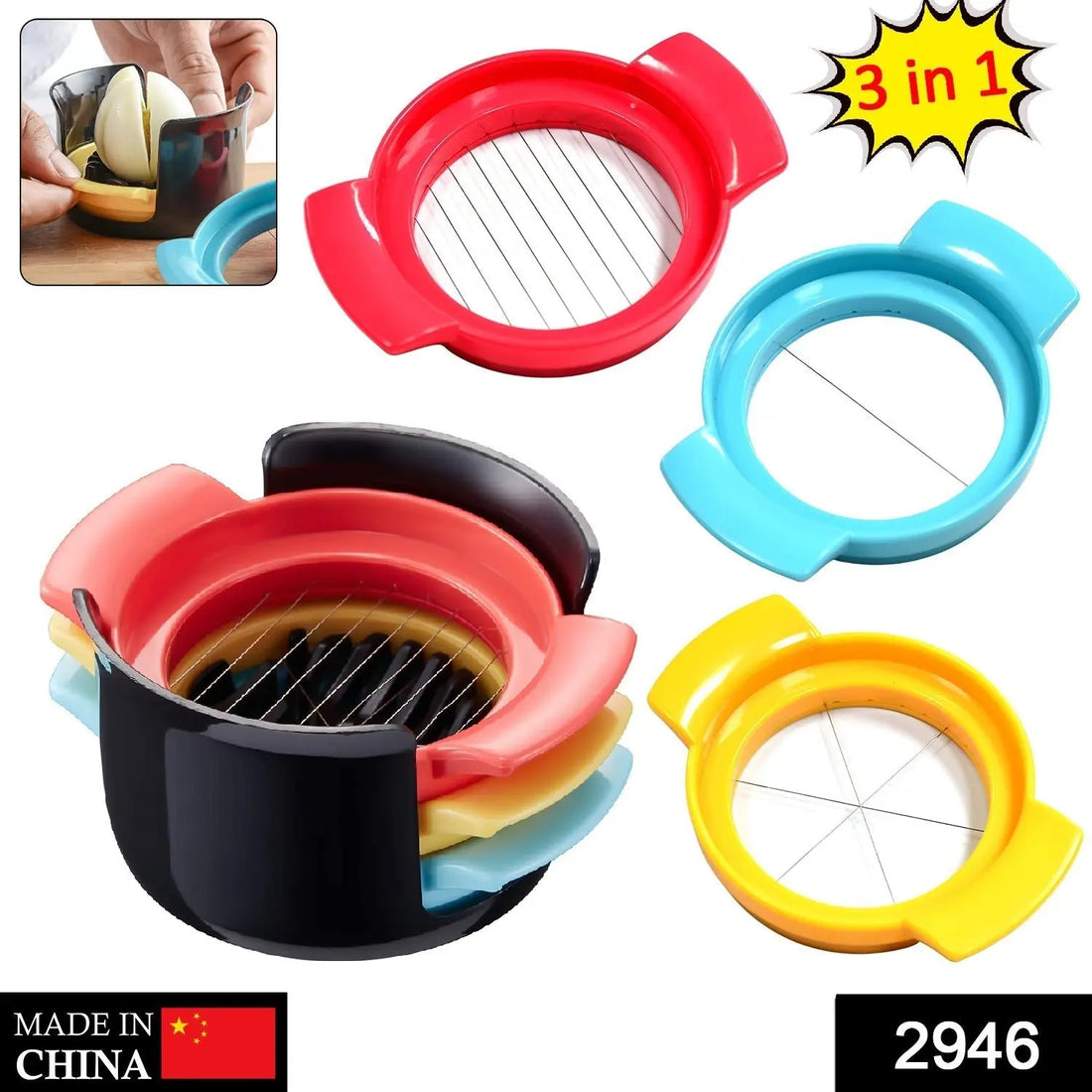 Egg Cutter Multifunctional 3 in 1 Stainless Steel Cutting Wire Cut Cutter-Durable Stainless Steel Wires. your brand