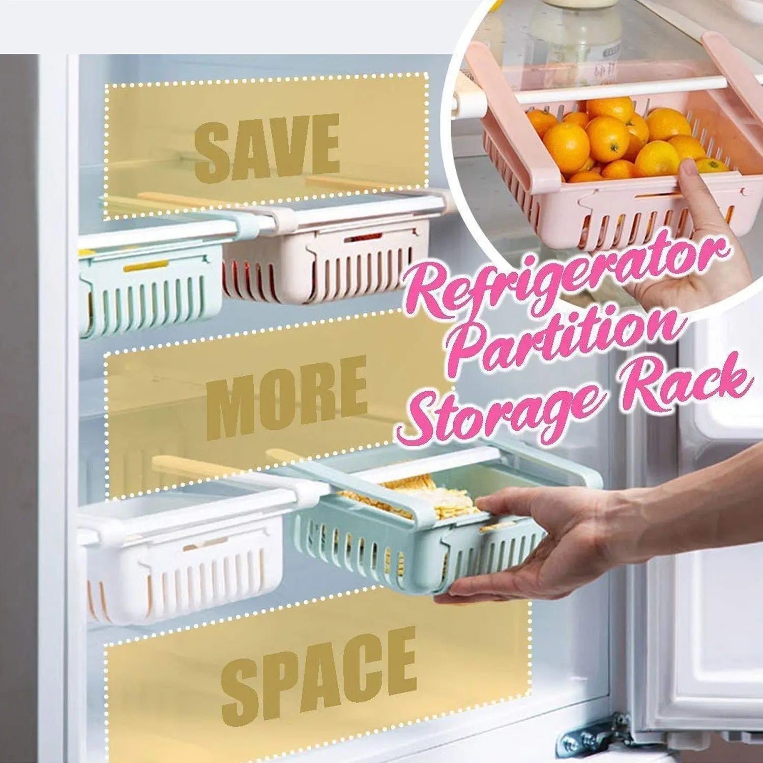 Expandable Adjustable Multipurpose Fridge Storage Basket (1 Pc) your brand