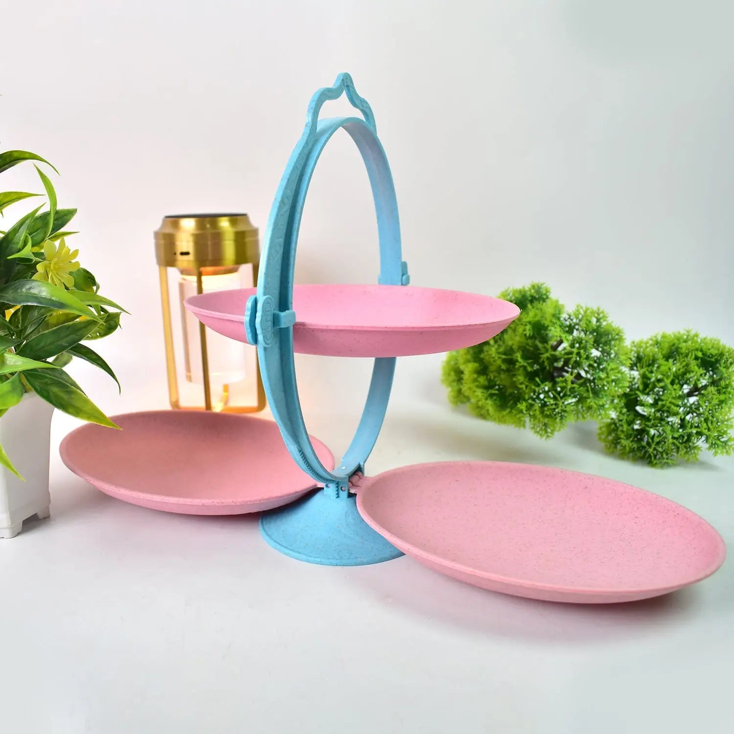 Foldable Fruit Plate Candy Dish | Multi Use Mirror Shape Dried Fruit Tray (1 Set) your brand