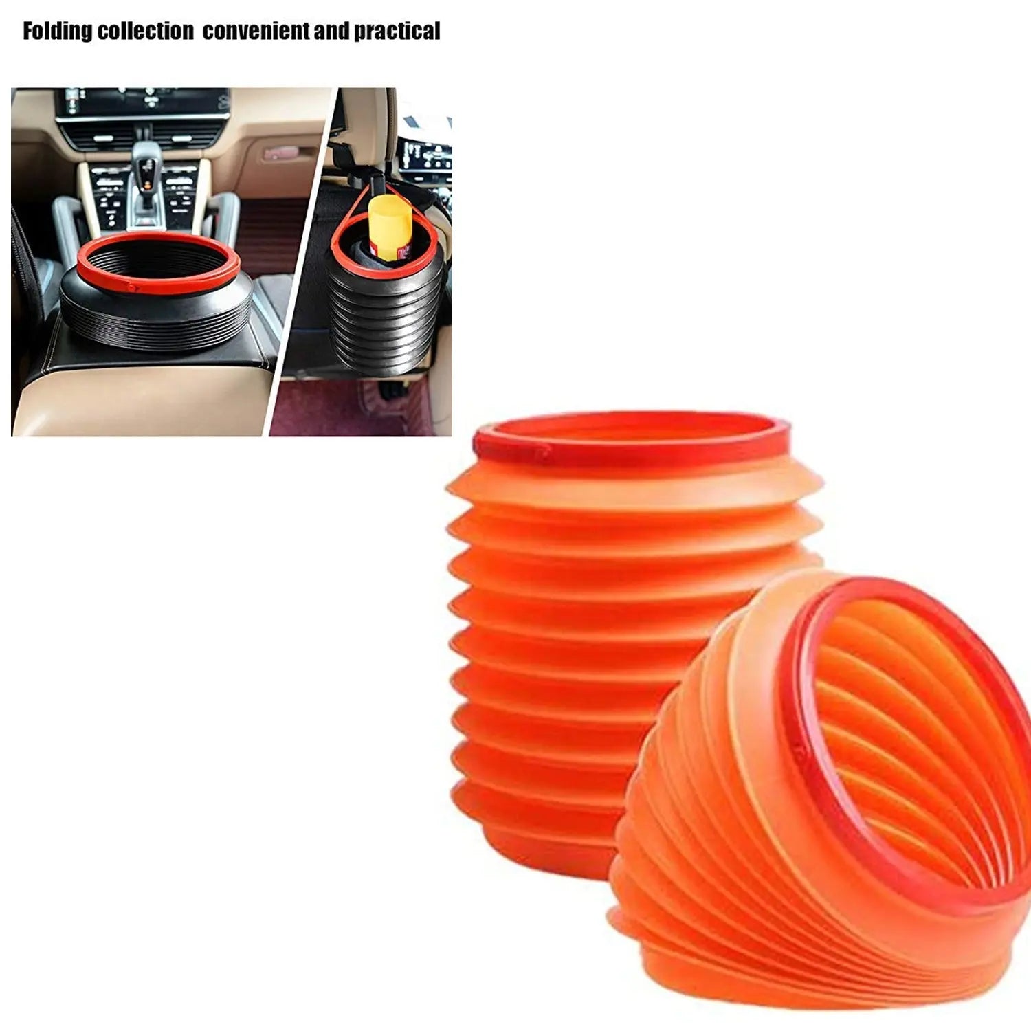 Foldable Storage Bucket, Water Container & Dustbin Multiuse bucket ( red ) your brand