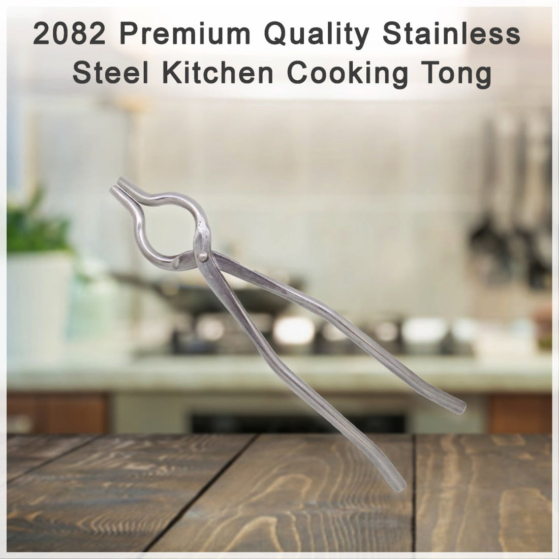 High-quality stainless steel kitchen tongs for cooking.