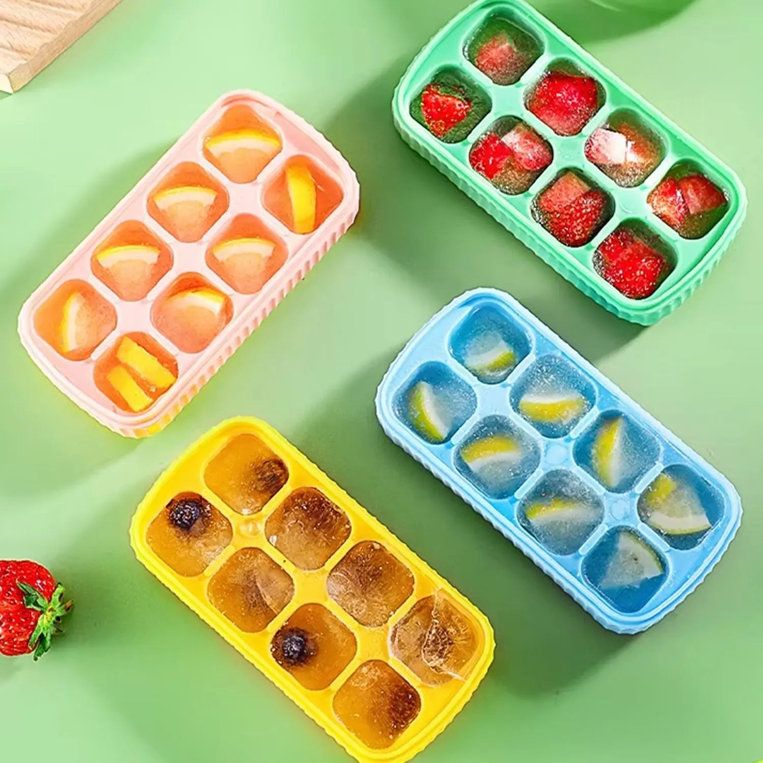 Ice Mold, 8 Grid Food Grade Portable Silicone Ice Tray (1 Pc / 14×7 Cm) your brand