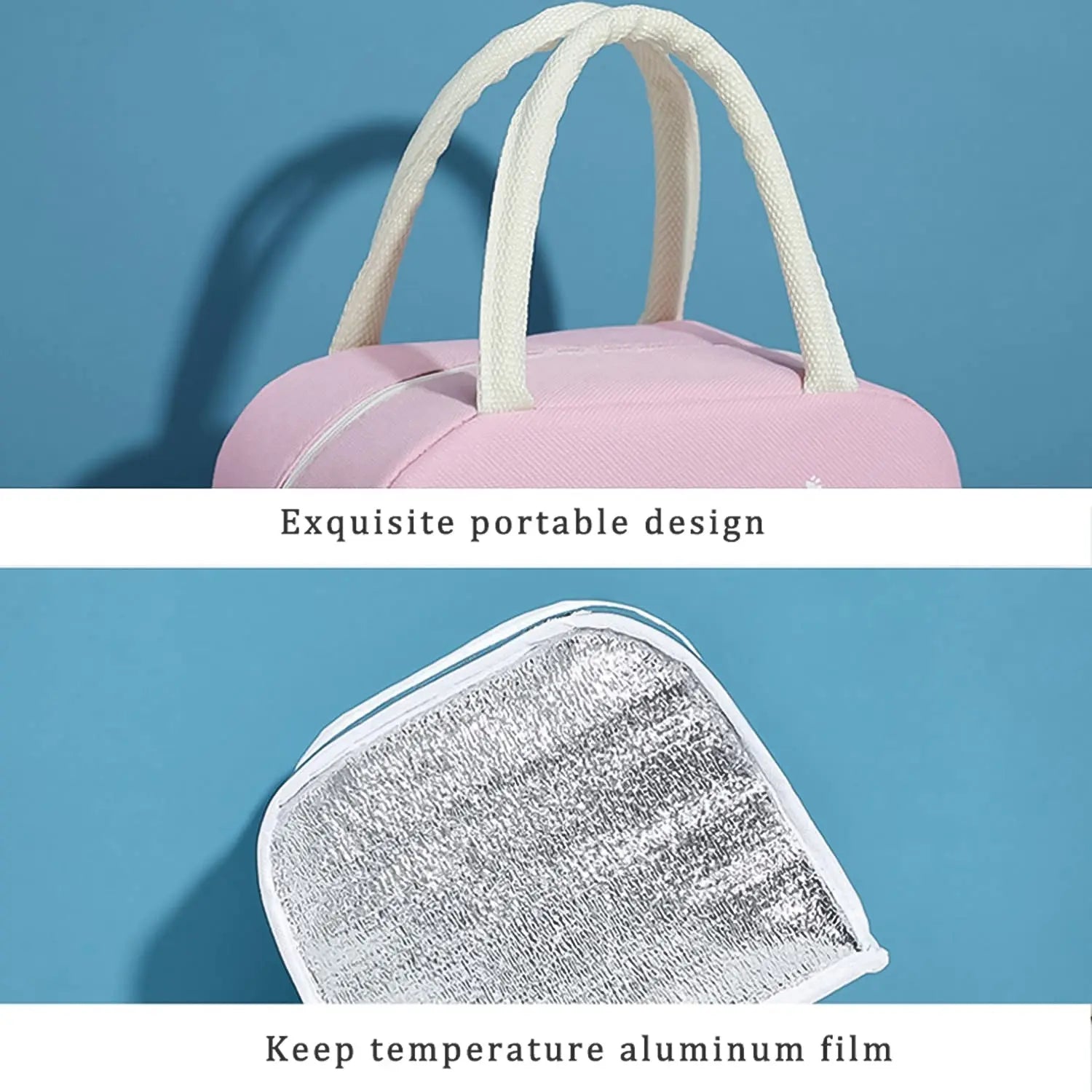Insulated Lunch Bags With Zipper Closer & Handle (1 Pc / Mix Color) your brand