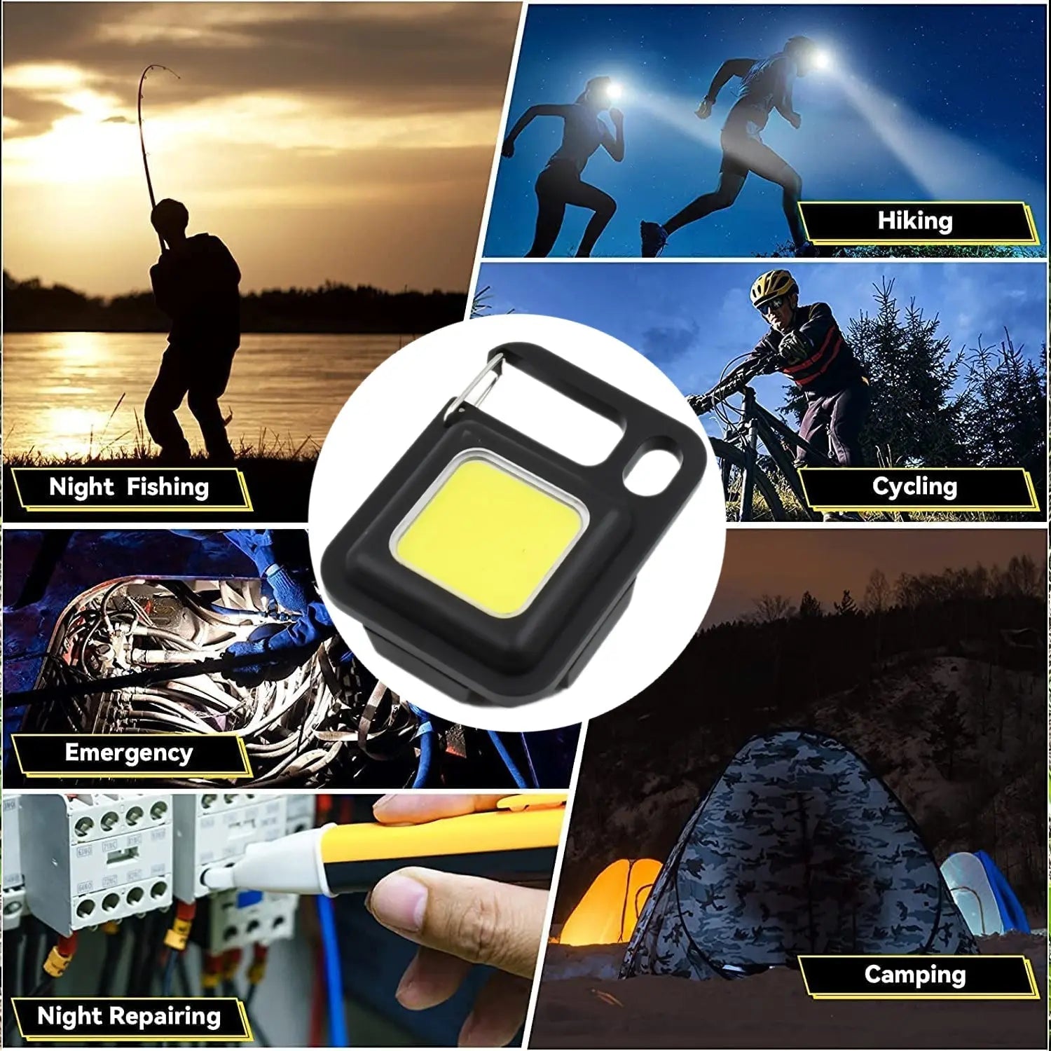 LED Battery Operated Keychain Flashlight Small Work Light with Folding Bracket Bottle Opener for Camping, Hiking, Emergency  (1 Pc / MOQ :- 36 Pcs) your brand