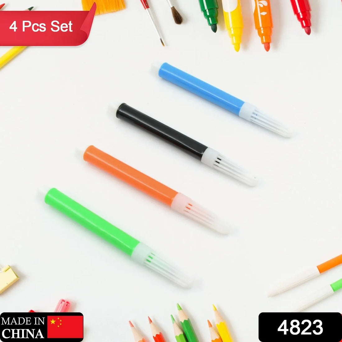 Marker Pen Color, Drawing Art Set for Kids Crafts Kit Children Gift Painting Birthday Gift for Beginner and Serious Artists, Art Supplies Waterproof Writing for DIY Crafts (4 Pcs Set) your brand