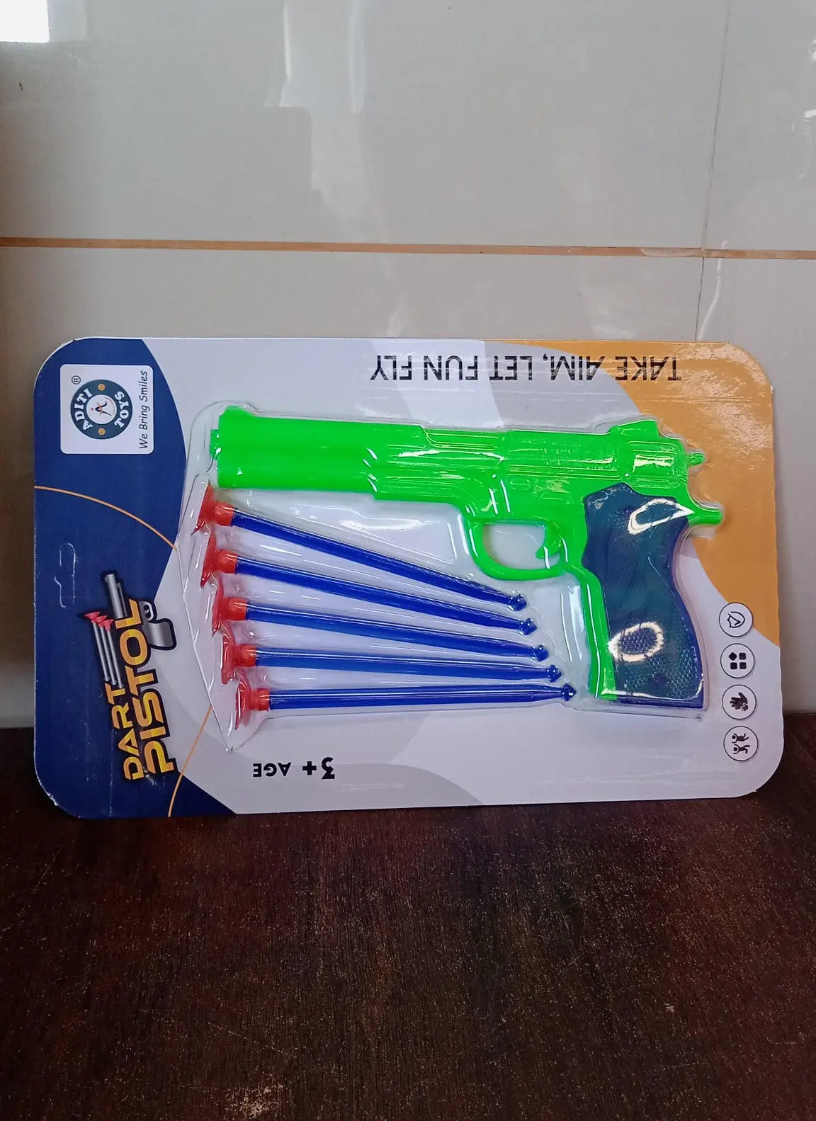 Medium Size Plastic 1 Gun with 5 Soft Suction Dart Bullets (1 Set) your brand