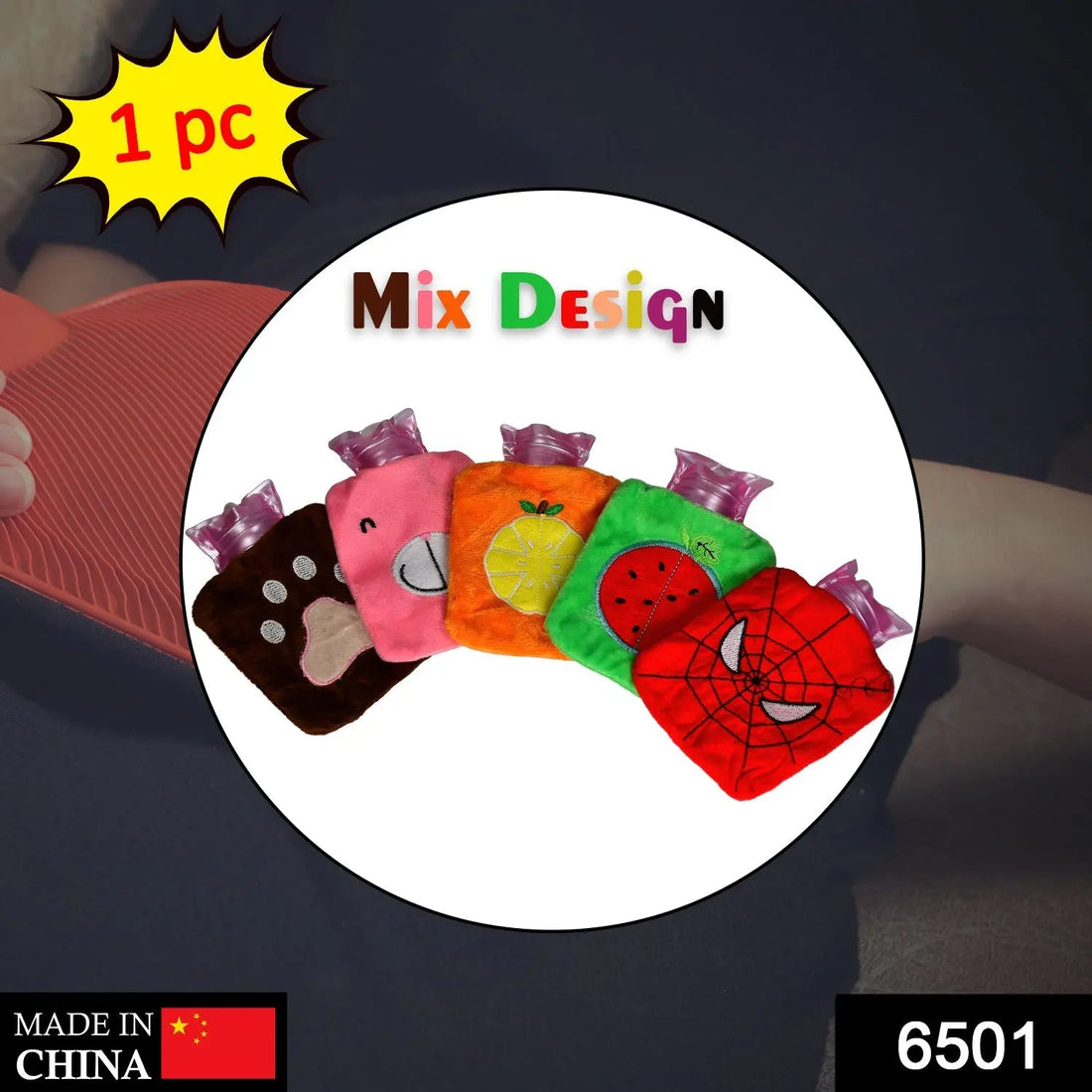Mini 1pc Mix design hot water bag for pain relief. your brand