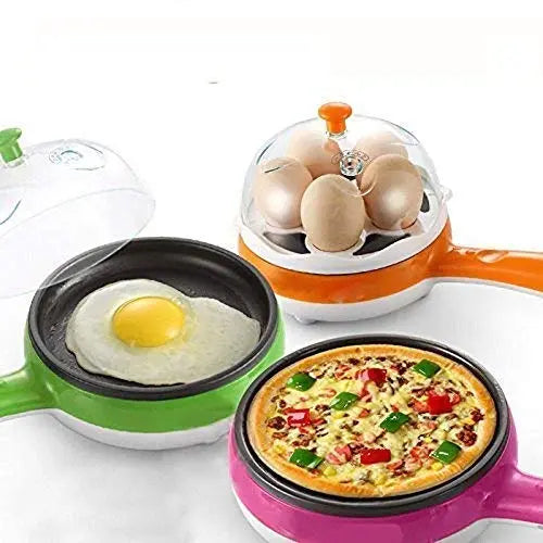 Multi functional Electric 2 in 1 Egg Frying Pan with Egg Boiler Machine Measuring Cup with Handle your brand