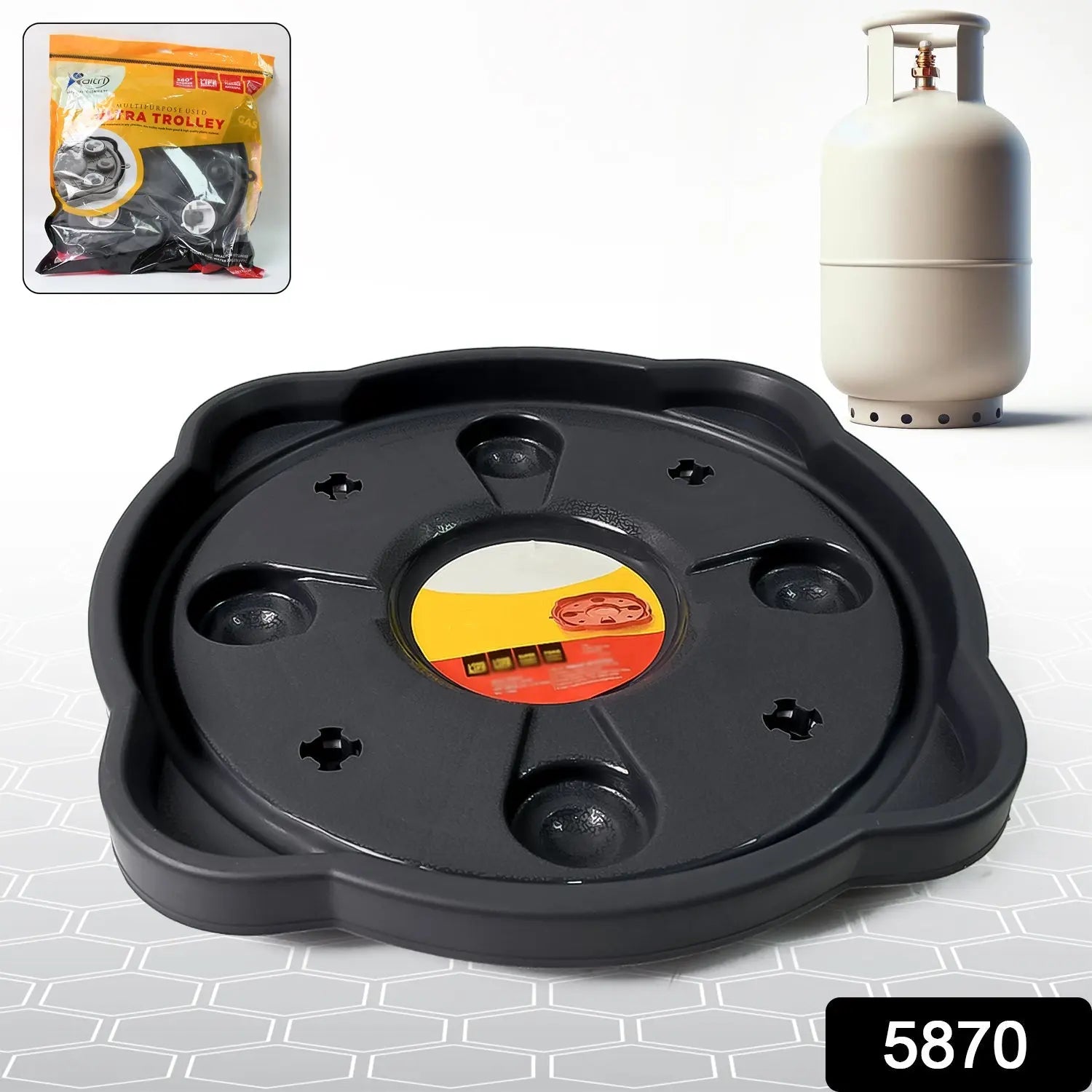 Multipurpose Use, Gas Cylinder Trolley Movable Stand with Wheels, Gas Cylinder Stand, Water Jug Stand, Flower Pot Stand, Oil Tin your brand