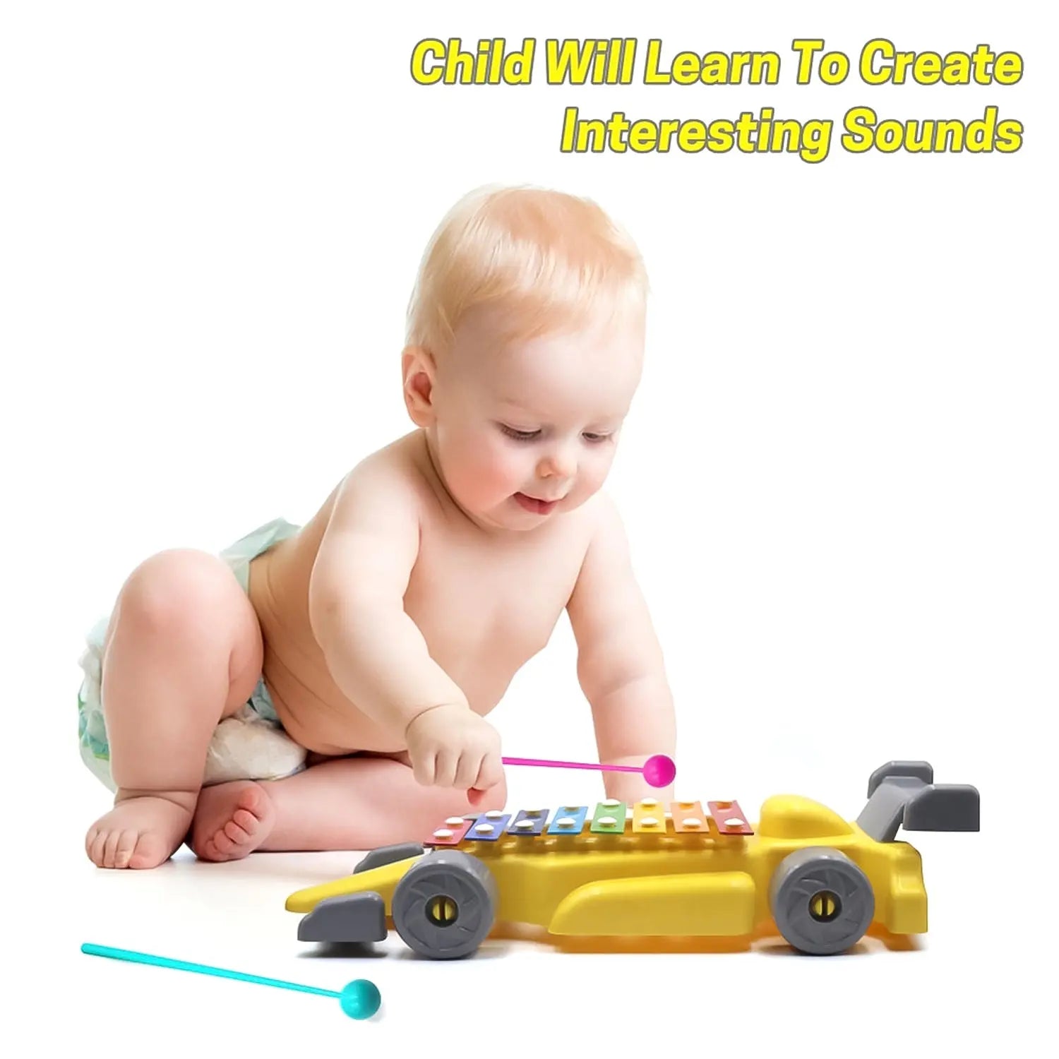 Musical Car Piano Xylophone Toy, Plastic Car Xylophone (1 Set) your brand