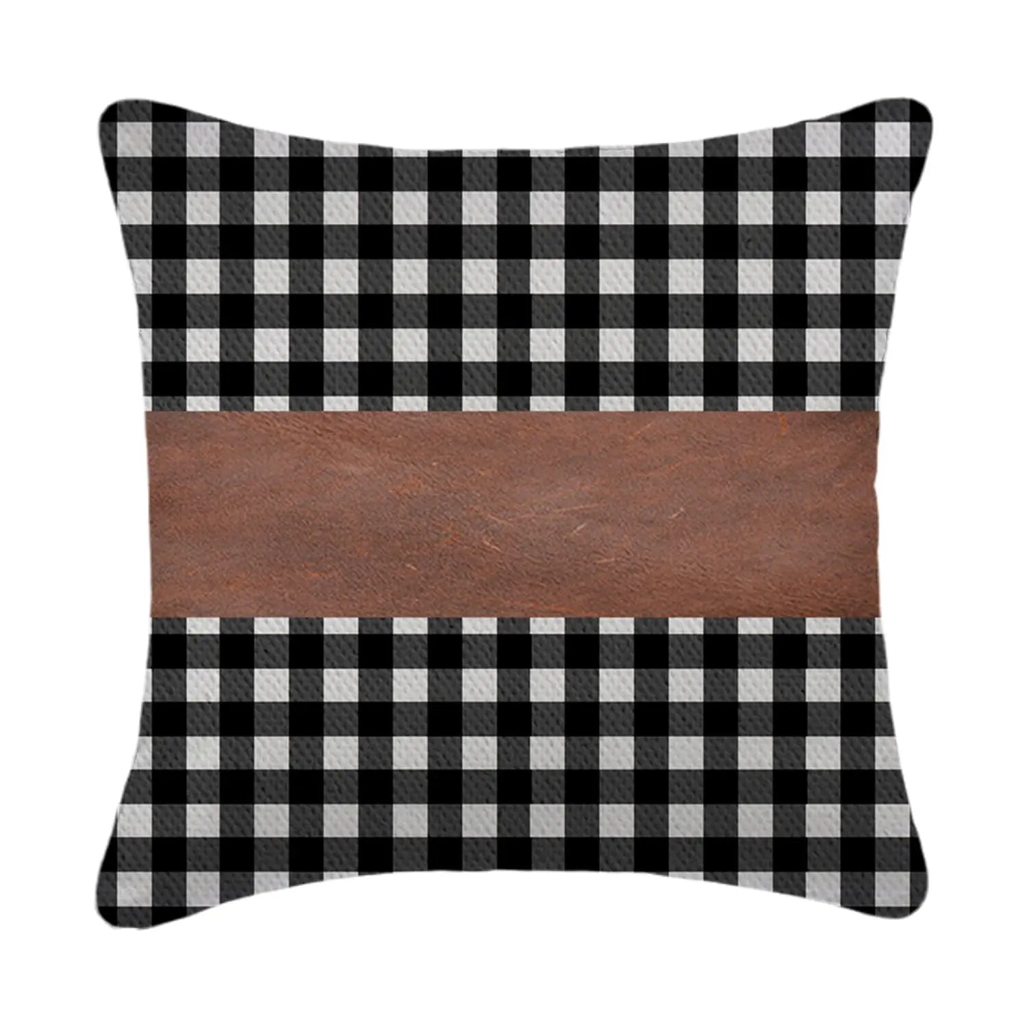 Pillow Covers, Leather & Cotton Cushion Covers (17 × 17 Inch / 1 Pair / 2 Pc) your brand