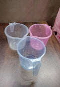 Plastic Round Transparent Bath Water Mug (1 Pc / 1200 ML / Mix Color) your brand