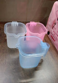 Plastic Square Transparent  Bath Water Mug (1 Pc / 1000 ML / Mix Color) your brand