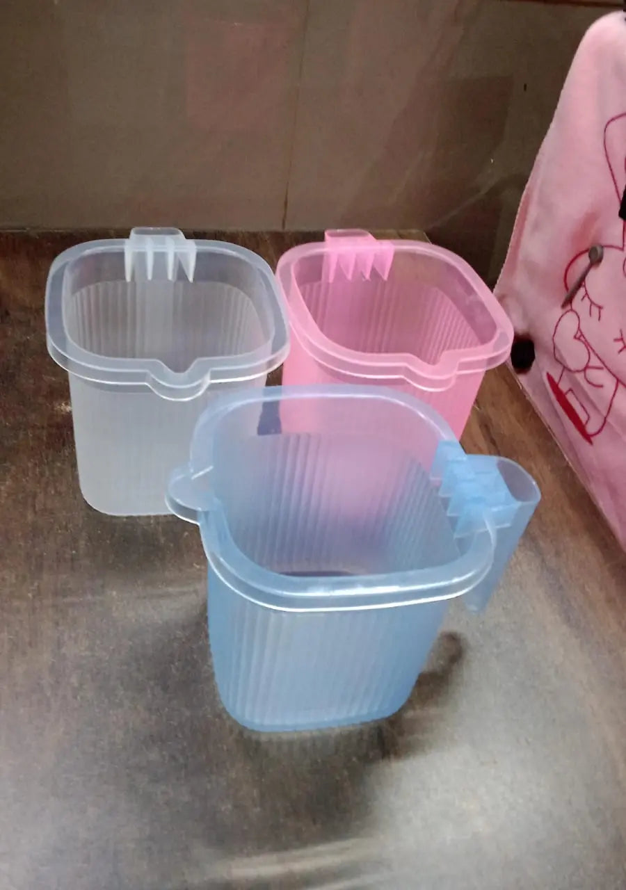 Plastic Square Transparent  Bath Water Mug (1 Pc / 1000 ML / Mix Color) your brand