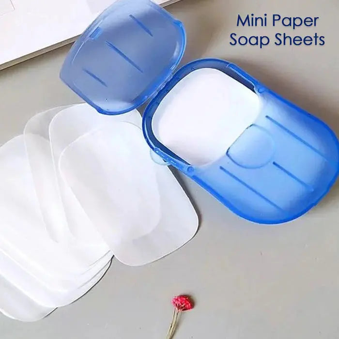 Portable Easy Carry Travel Paper Soap Sheet with Mini Box (20 Sheets in a Pack Approx / Mix Color) your brand