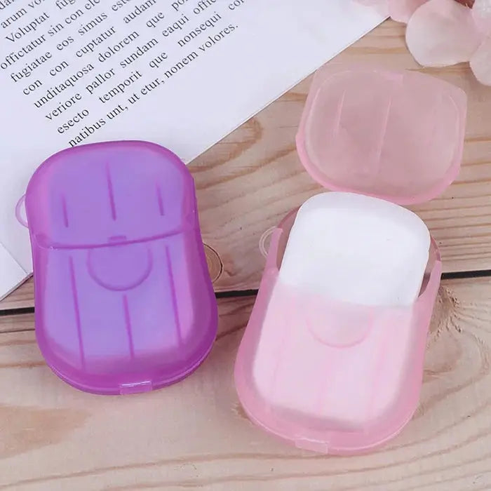 Portable Easy Carry Travel Paper Soap Sheet with Mini Box (20 Sheets in a Pack Approx / Mix Color) your brand