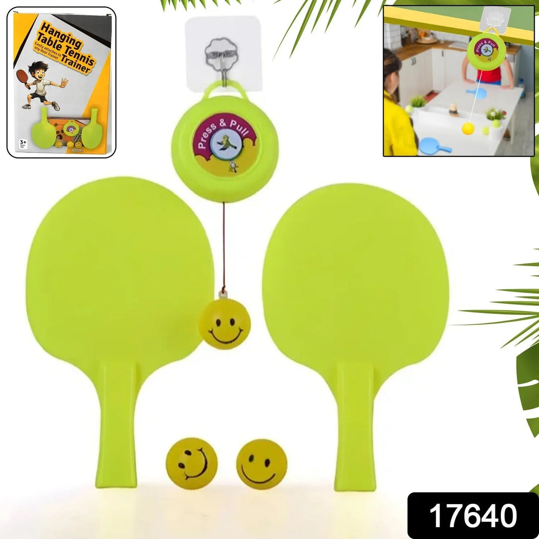 Portable Indoor Hanging Table Tennis with Three Ball, Table Tennis Self Training Set your brand