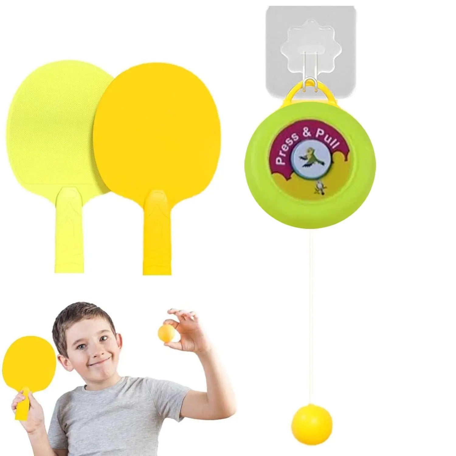 Portable Indoor Hanging Table Tennis with Three Ball, Table Tennis Self Training Set your brand